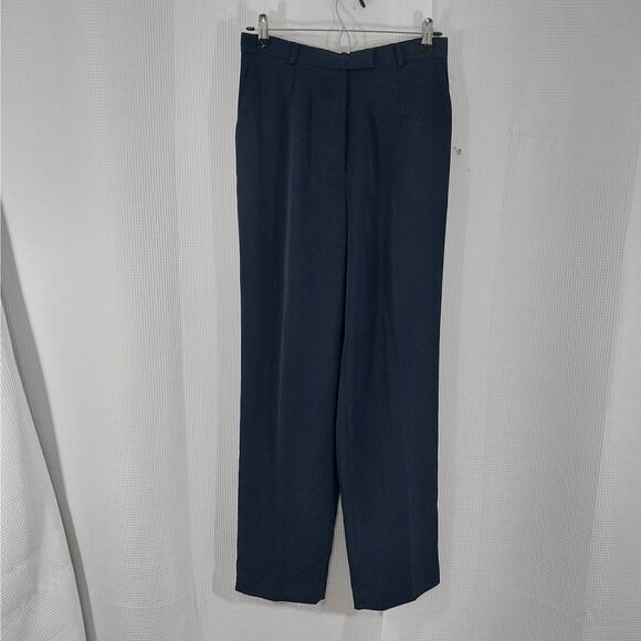 NWT! RAFAELLA! NAVY MICROFIBER, FLAT FRONT, HIGH WAIST, STRAIGHT SLACKS! SZ 6 - Picture 2 of 8